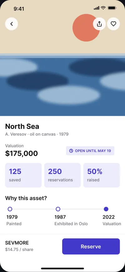 Shares in collectibles — screen 2 of 6