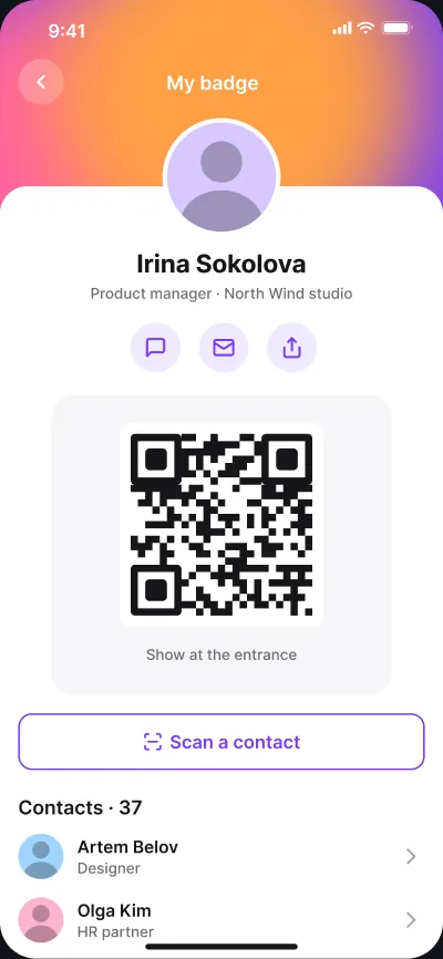 Events and networking platform — screen 3 of 6