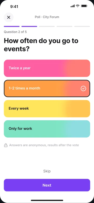 Events and networking platform — screen 5 of 6