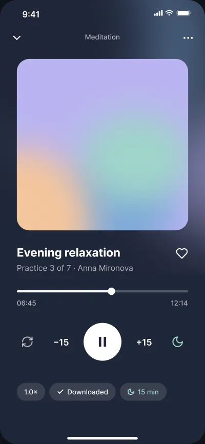 Courses and meditation platform — screen 3 of 6