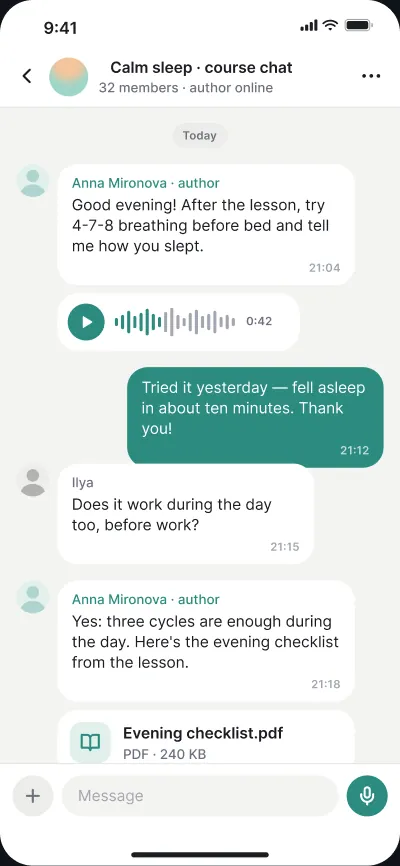 Courses and meditation platform — screen 5 of 6