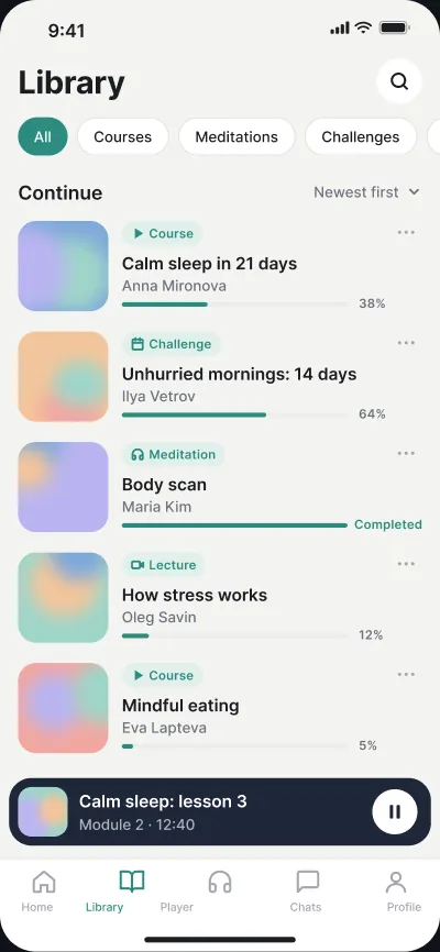 Courses and meditation platform — screen 6 of 6