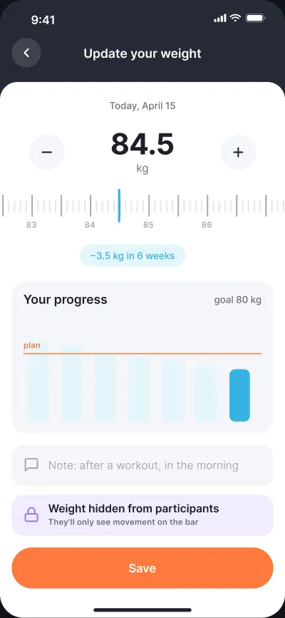 Weight-loss challenges — screen 5 of 6