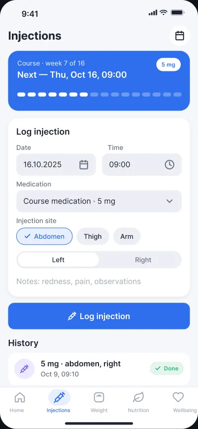 Weight-loss therapy companion — screen 4 of 6