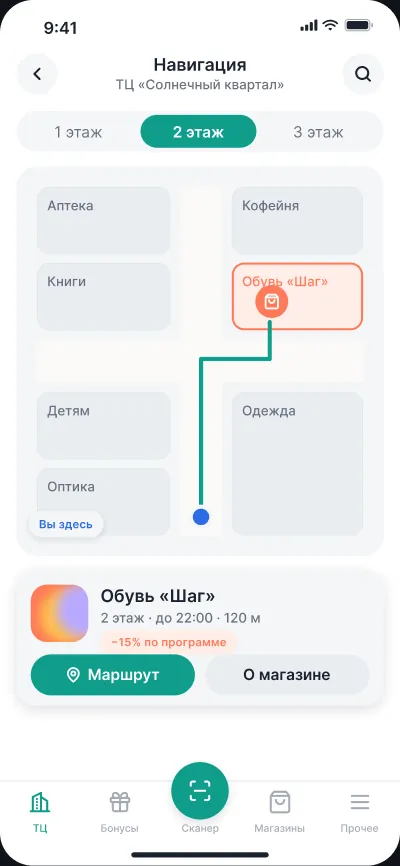 Лояльность для торговых центров — экран 4 из 6